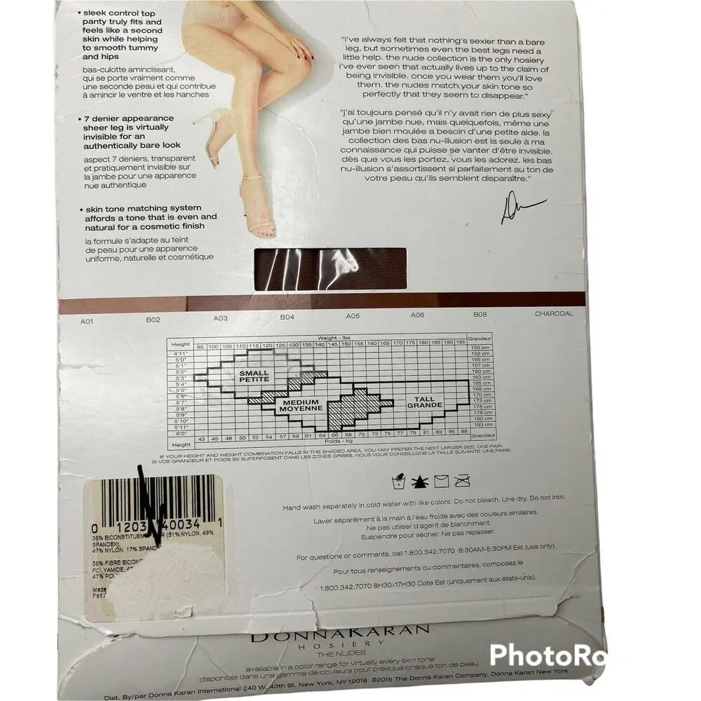 Donna Karan Control Top Tights/Nylons A05 Size Medium